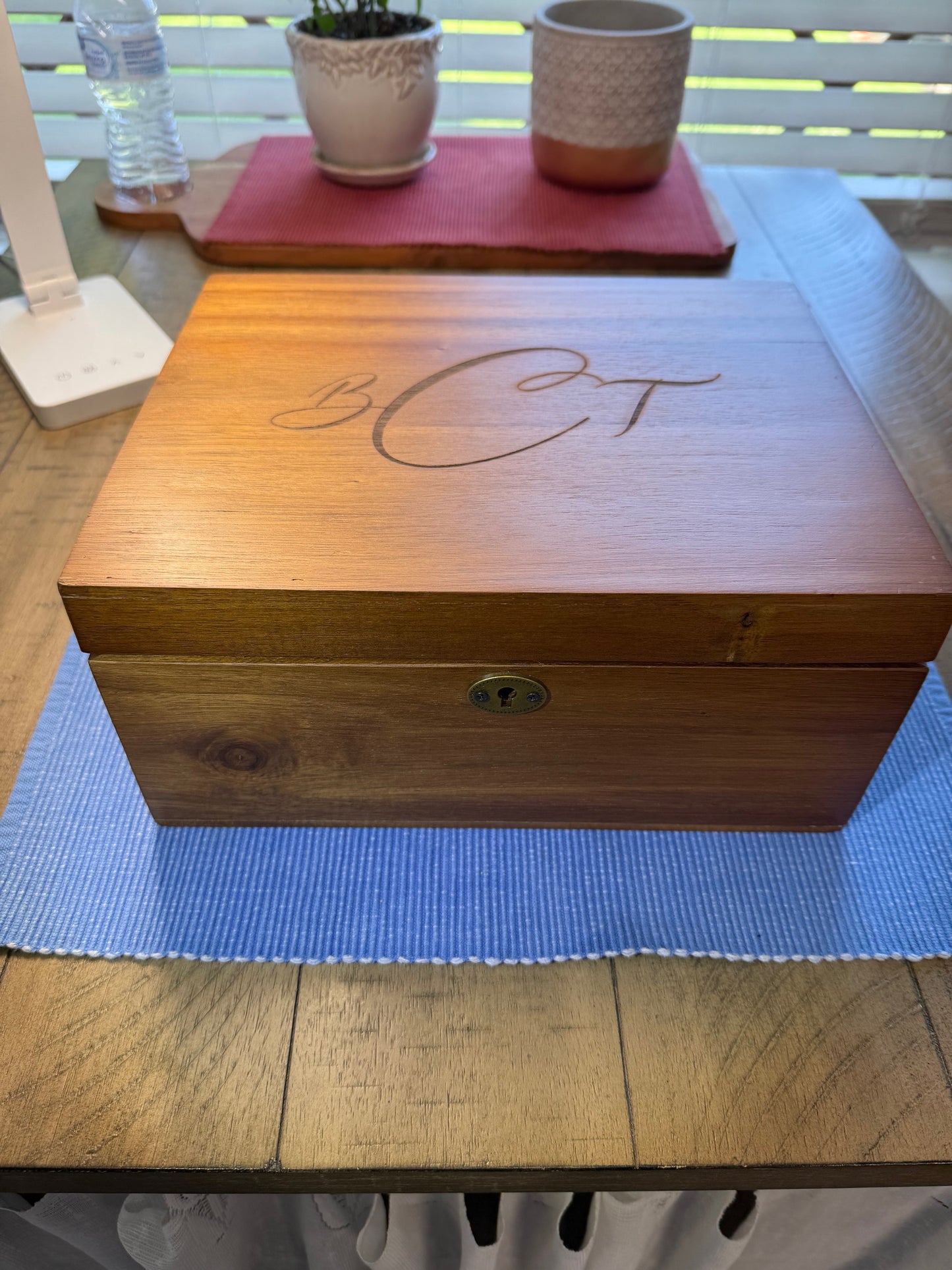 Laser Engraved Acacia Wood Box