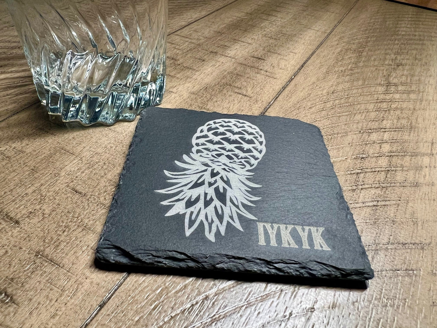 Set of 4 Upside Down Pineapple Coasters- IYKYK- If you know you know! Customizable!