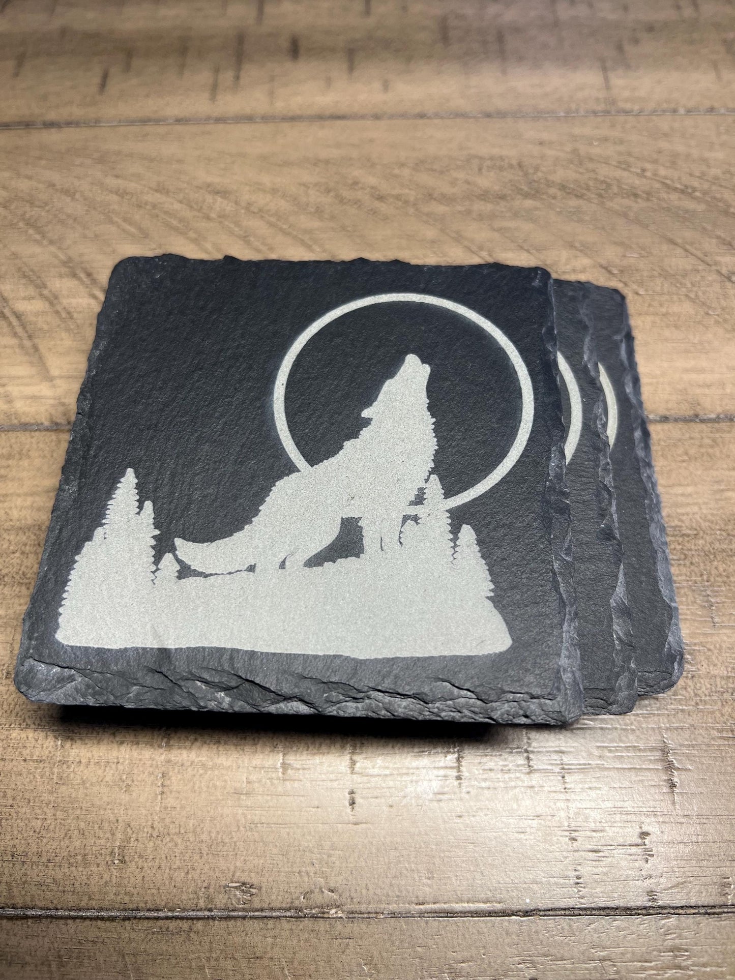 Set of 24- Bulk Quantity- Laser Engraved Slate Coasters. We can produce higher quantities!