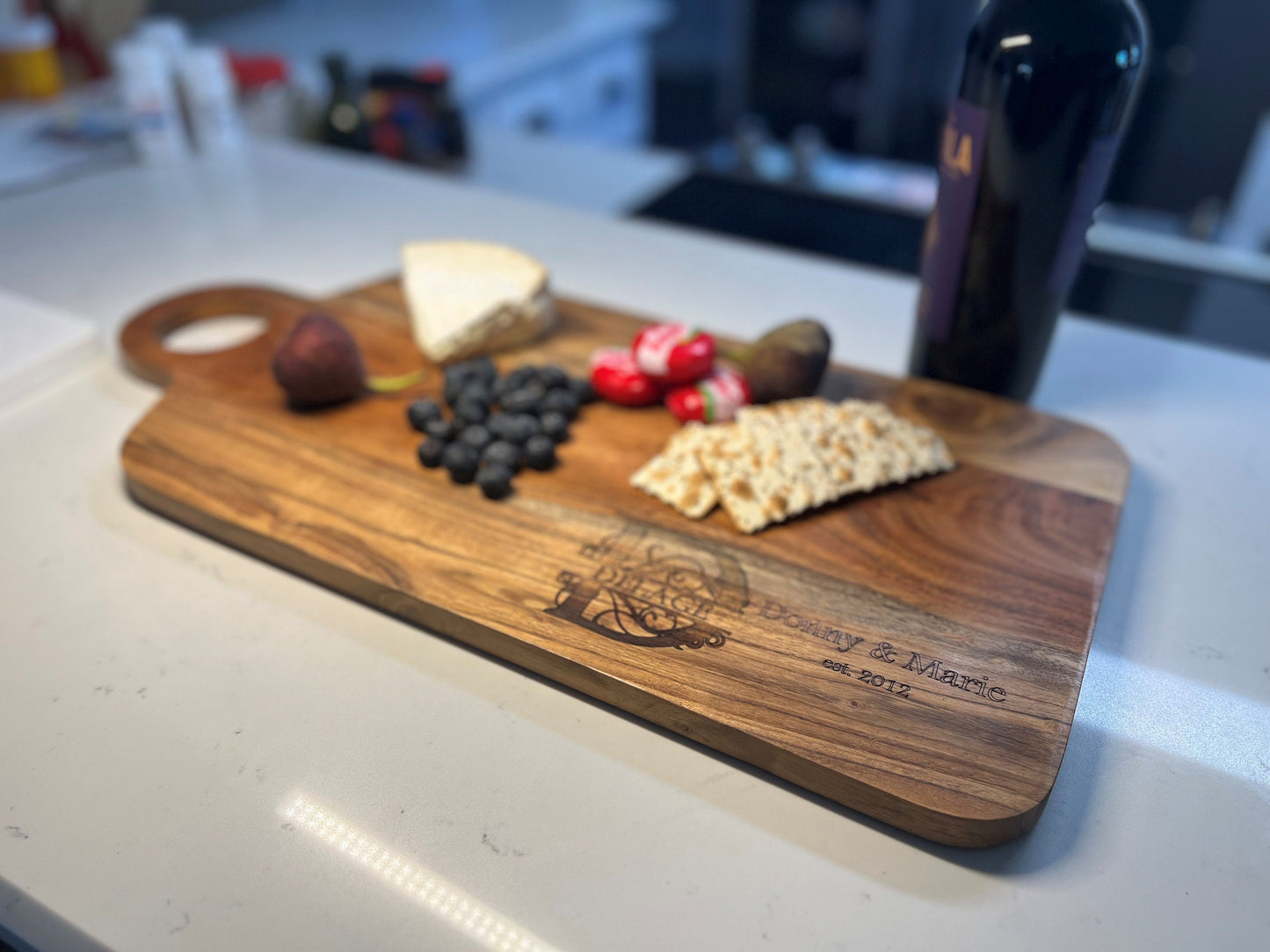 Large Personalized Laser Engraved Acacia Charcuterie Board