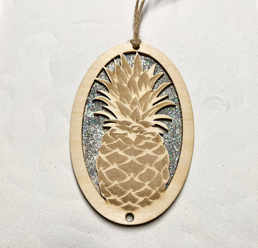 Pineapple Holiday Ornament- Laser Cut and Engraved