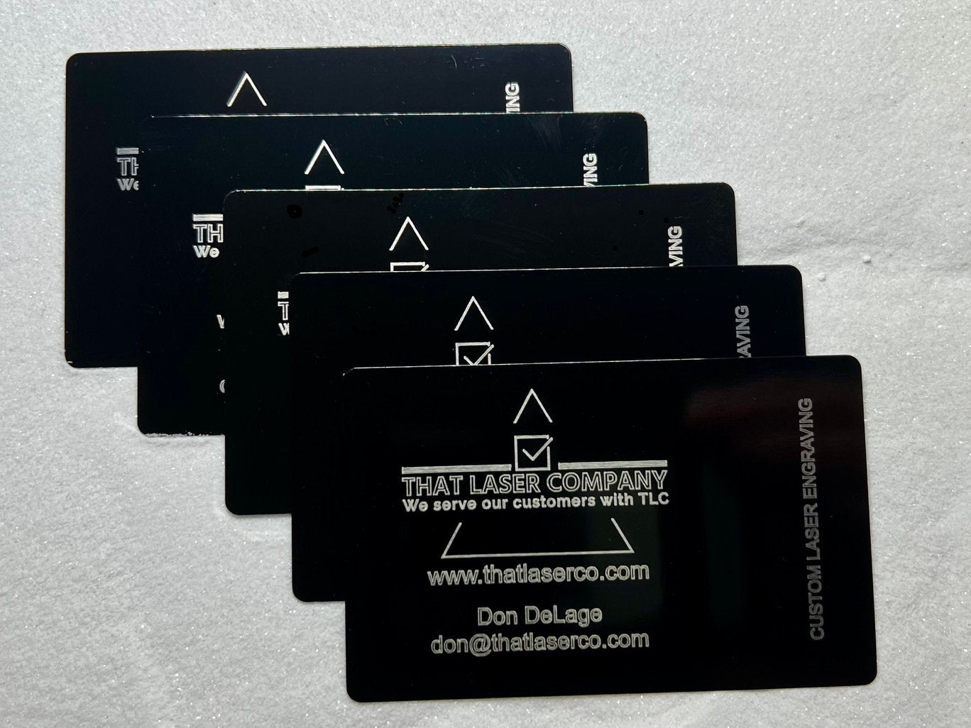 Set of 10 Laser Engraved Custom METAL Business Cards- Double Sided- Stand Out & Make it Your Own