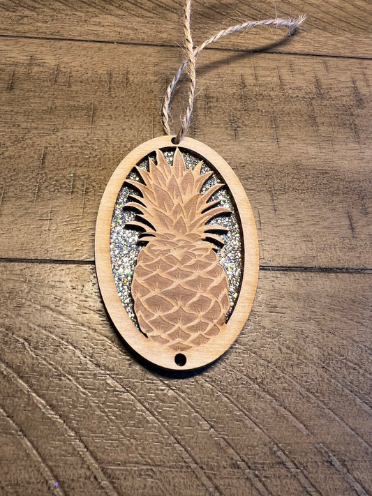 Upside Down Pineapple Holiday Ornament- Laser Cut and Engraved- IYKYK 3-1/2" Tall