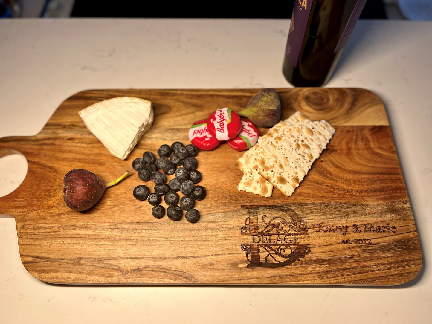 Large Personalized Laser Engraved Acacia Charcuterie Board