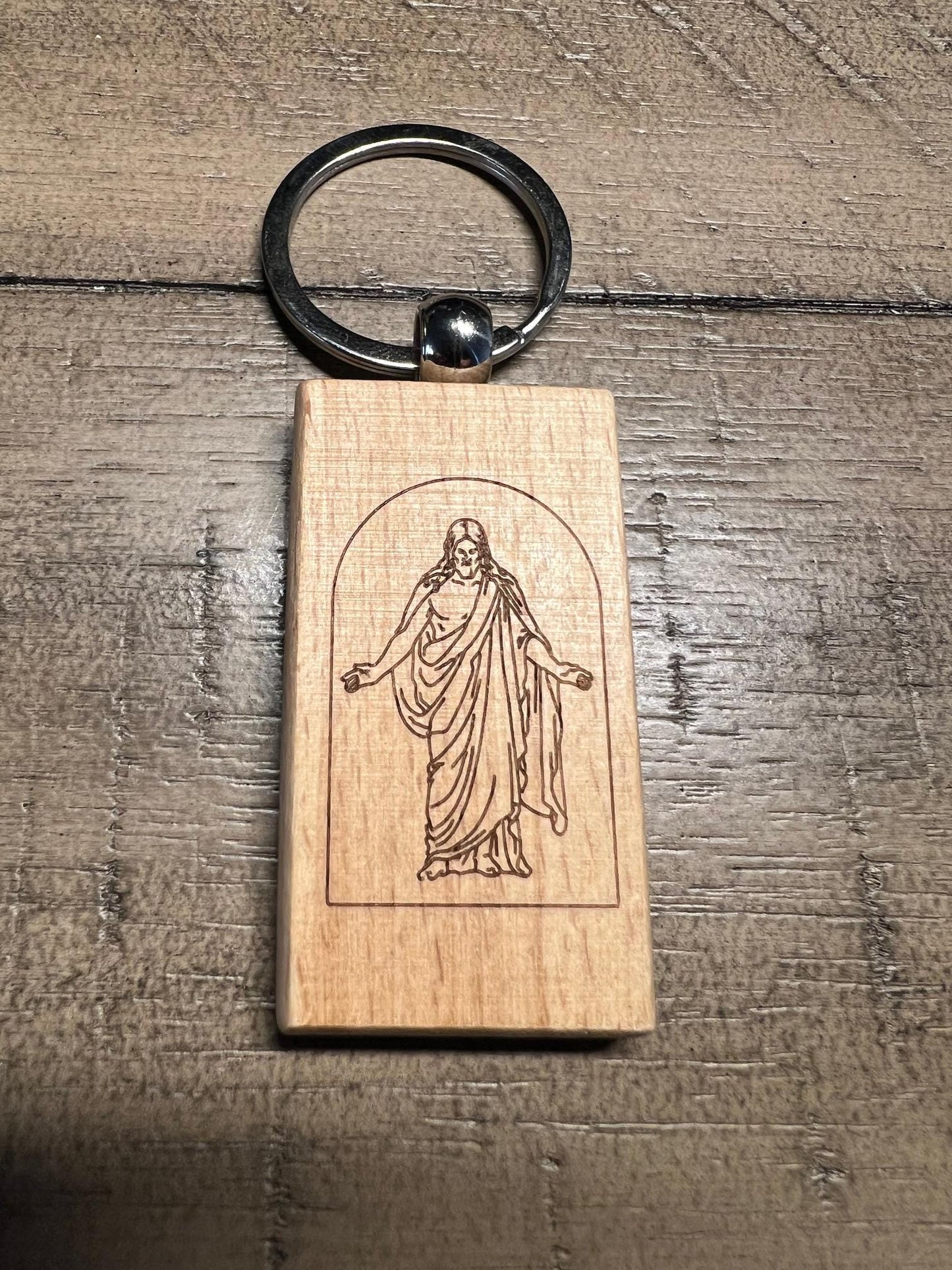 Laser Engraved Custom Key Chain- Double Sided- Wooden Promotional Key Chains