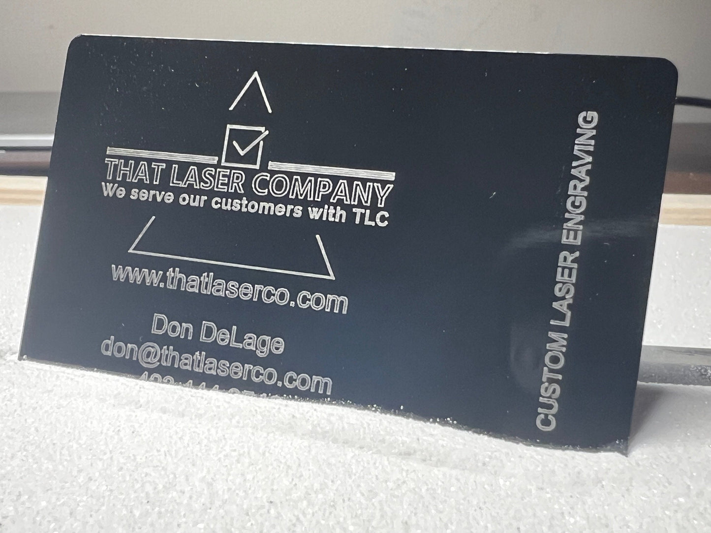 Set of 10 Laser Engraved Custom METAL Business Cards- Double Sided- Stand Out & Make it Your Own