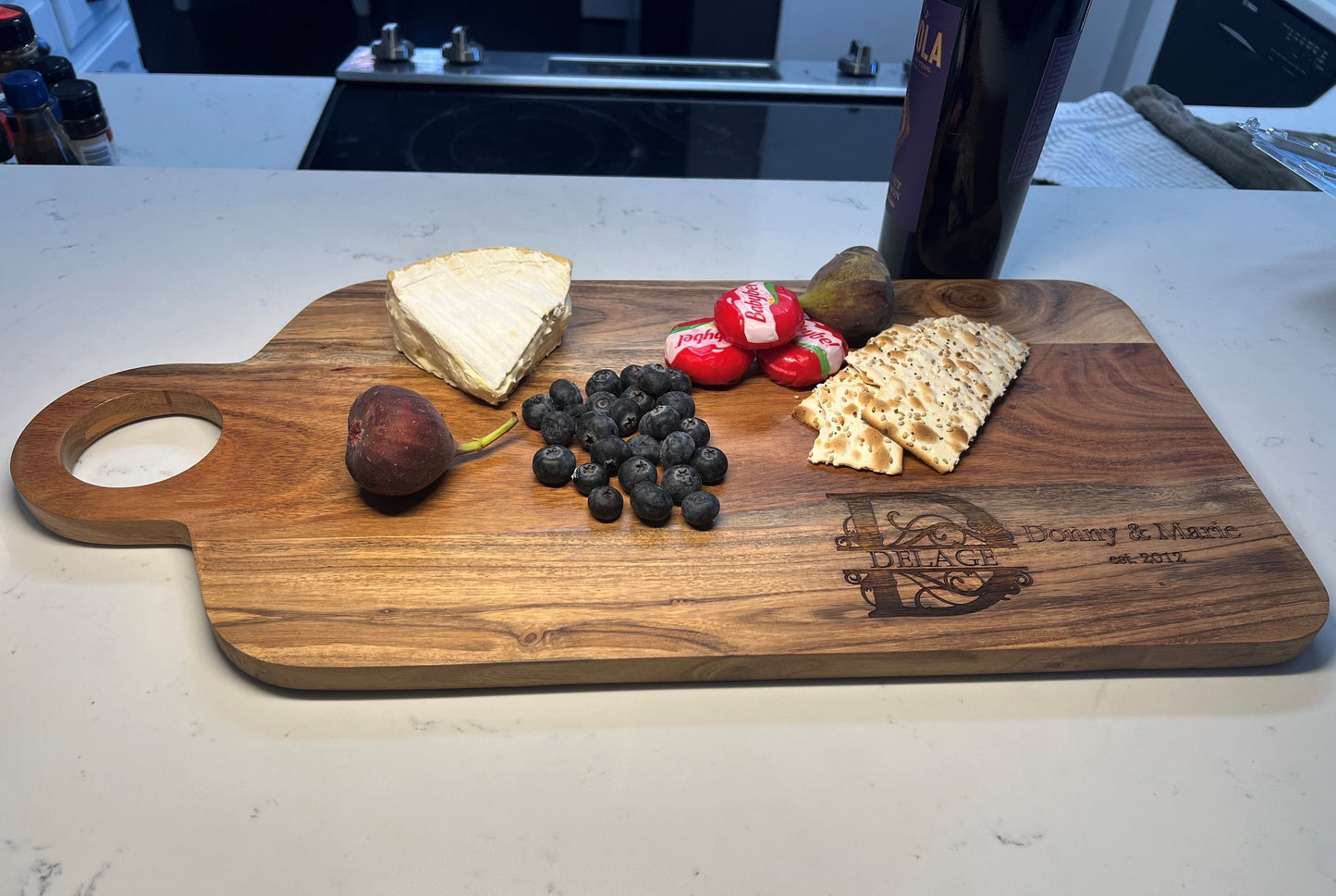 Large Personalized Laser Engraved Acacia Charcuterie Board