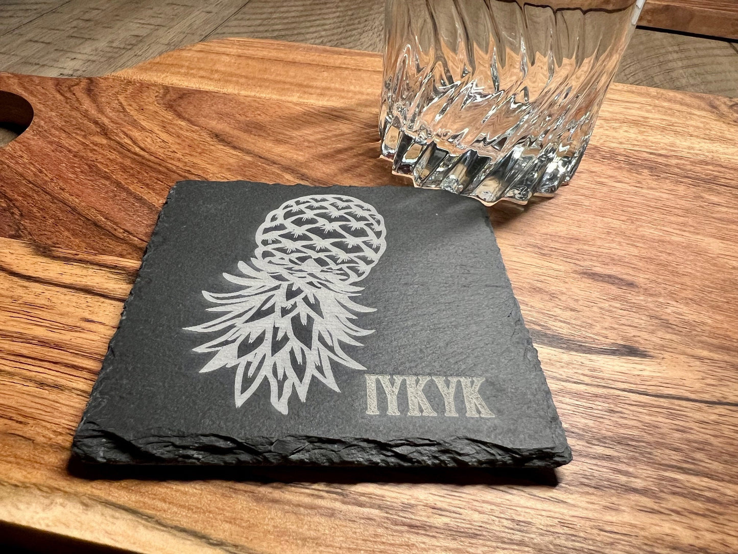 Set of 4 Upside Down Pineapple Coasters- IYKYK- If you know you know! Customizable!