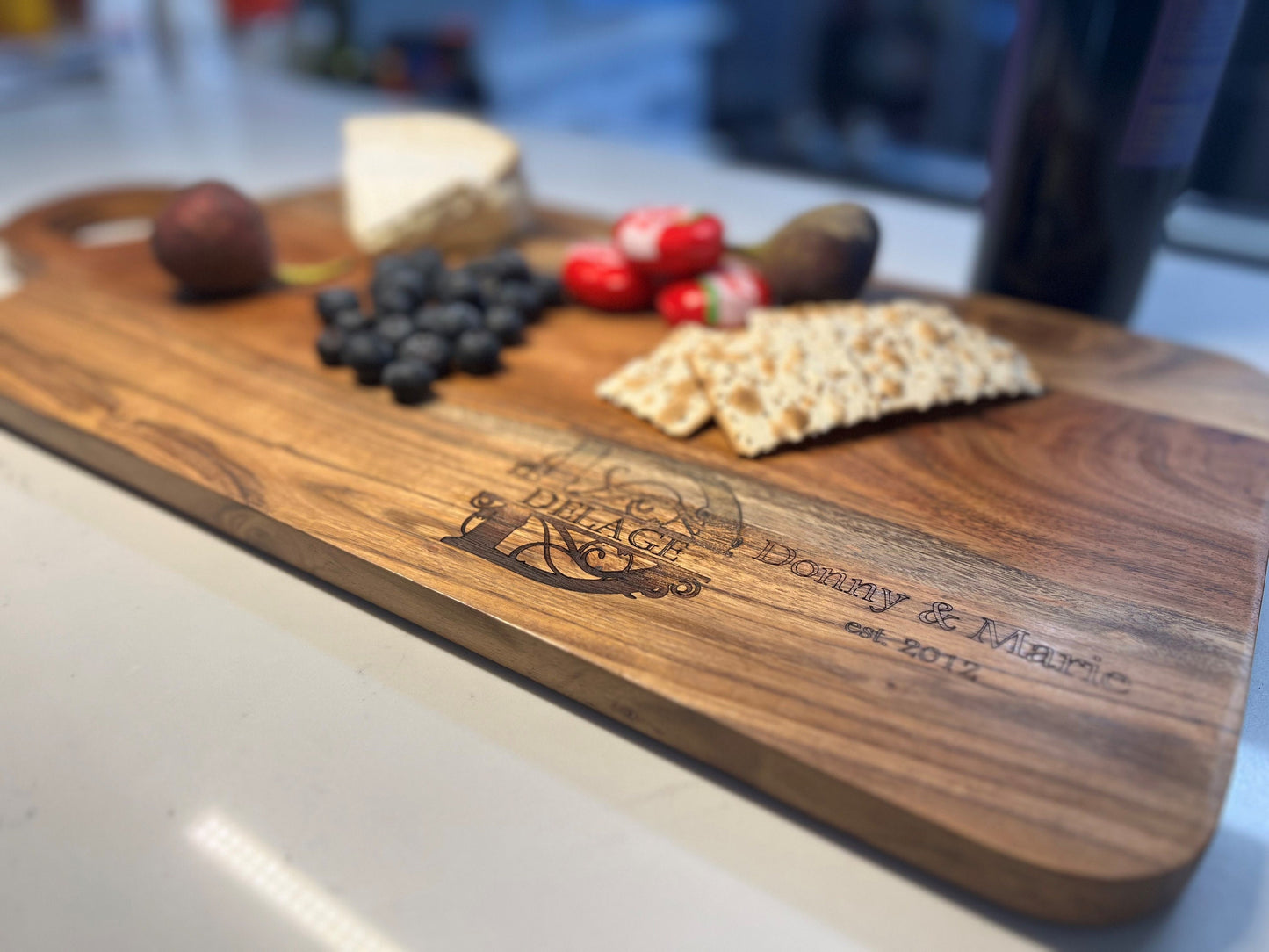 Large Personalized Laser Engraved Acacia Charcuterie Board