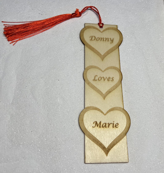 Laser Engraved Personalized Bookmark- Customized Wood