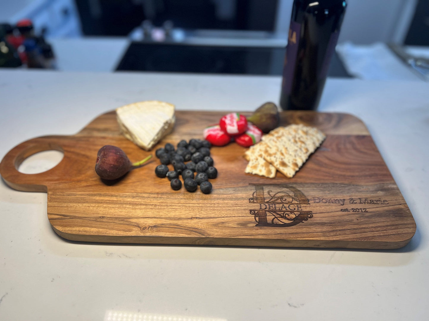 Large Personalized Laser Engraved Acacia Charcuterie Board