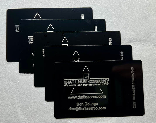 Set of 10 Laser Engraved Custom METAL Business Cards